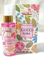 Barbee Glow Gucci Flora perfume bottle and packaging on a white background