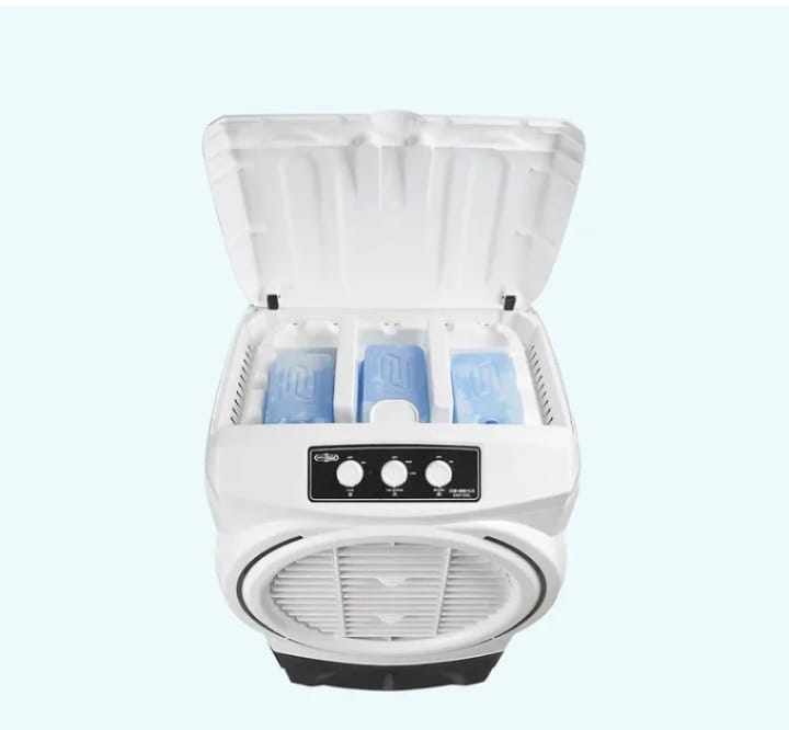 White foot spa with blue rollers on a white background