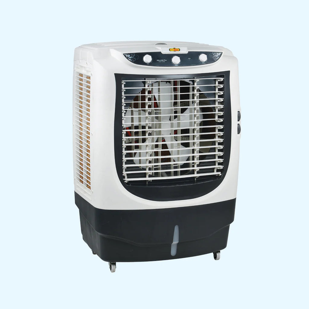 Air cooler on a light blue background