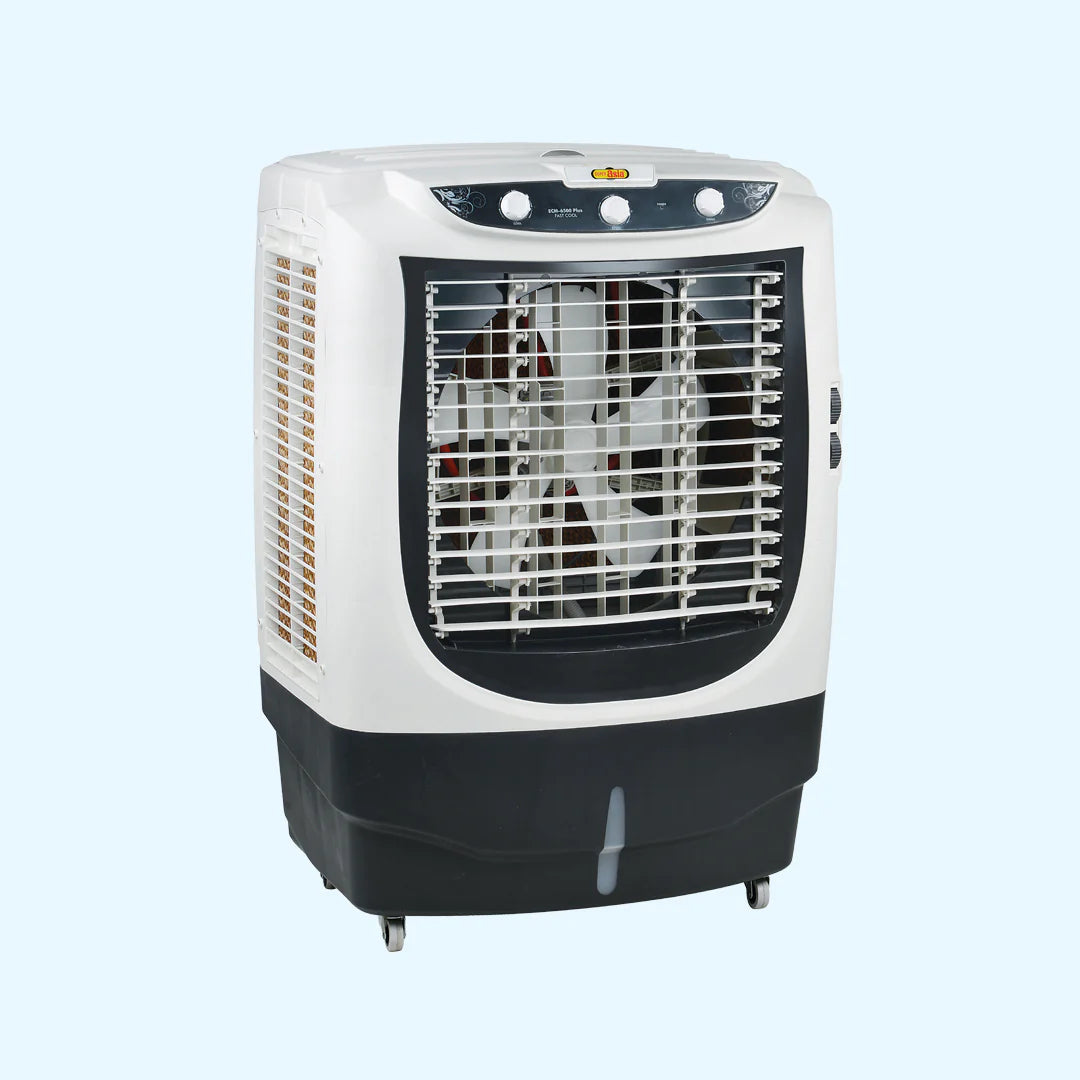 Air cooler on a light blue background