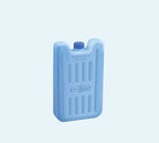 Blue ice pack on a light blue background