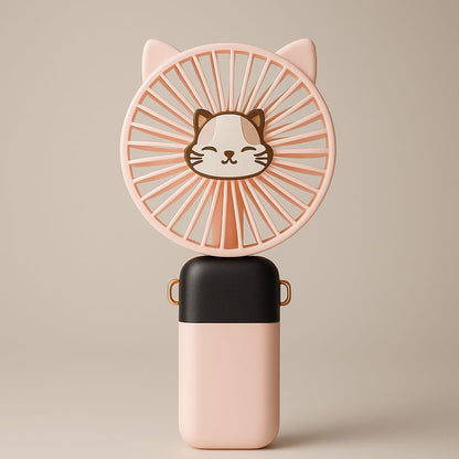 "Portable Mini Handheld Pink Fan | Rechargeable USB Personal Cooling Fan | Lightweight Travel Desk Fan for Outdoor, Home & Office Use"
