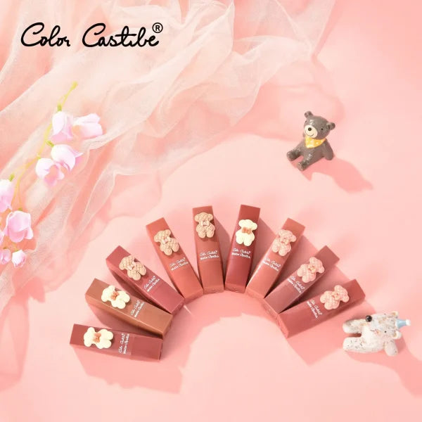 Color Castile Pack of 3 Bear Shape Matte Lipsticks – Long-Lasting, Bold and Vibrant Makeup Essential for Women & Girls, Perfect Gift Set for Birthdays, Parties, Weddings, and Daily Fashion Beauty Needs