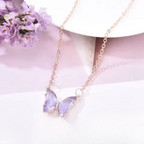 Crystal Butterfly Pendant Necklace for Women – Elegant Gold Chain Jewelry Gift with Delicate Butterfly Charm, Stylish Fashion Necklace for Daily Wear, Special Occasions, Birthdays & Anniversaries (AWT-108)