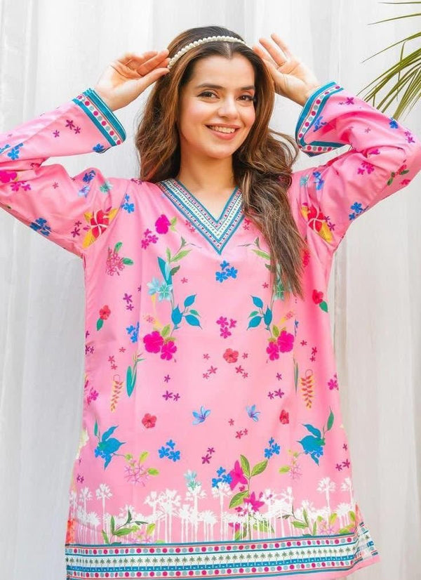 Pink Floral Printed Co-Ord Set – Stylish Summer Casual Outfit