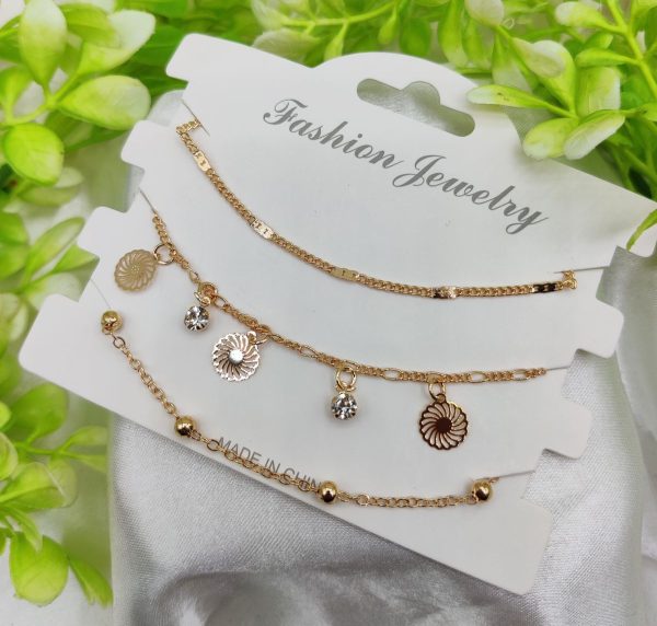 Imported Triple-Layered Adjustable Bracelet Set – Premium Quality Artificial Bracelets for Girls & Women, Stylish Jewelry for Daily Wear, Weddings, Parties & Every Occasion, Trendy Fashion Accessory