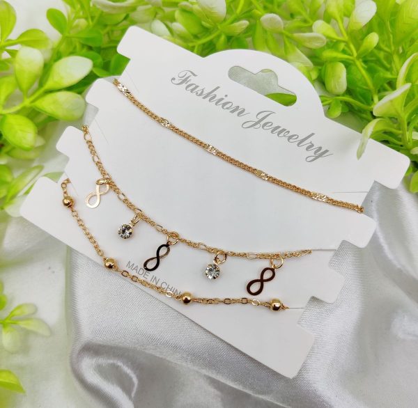 Imported Triple-Layered Adjustable Bracelet Set – Premium Quality Artificial Bracelets for Girls & Women, Stylish Jewelry for Daily Wear, Weddings, Parties & Every Occasion, Trendy Fashion Accessory