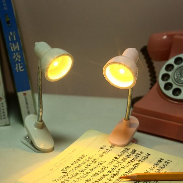 Mini LED Clamp Lamp – Portable USB-Powered Desk Light with Adjustable Flexible Neck and Strong Clamp Base, Eye-Friendly Flicker-Free Lighting for Study, Office, Reading, Workstation & Night Use