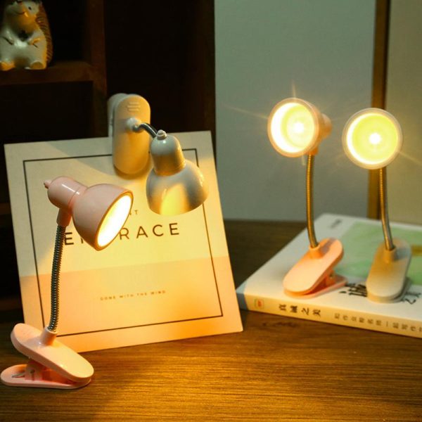 Mini LED Clamp Lamp – Portable USB-Powered Desk Light with Adjustable Flexible Neck and Strong Clamp Base, Eye-Friendly Flicker-Free Lighting for Study, Office, Reading, Workstation & Night Use